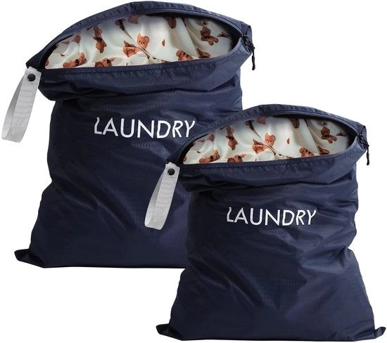 Set di 2 Borse da Viaggio Impermeabili - Borse da Lavaggio Pieghevoli - 45 x 60 cm / 35 x 55 cm - Ideali per Viaggi - Progettate per Risparmiare Spazio - Borse da Lavaggio