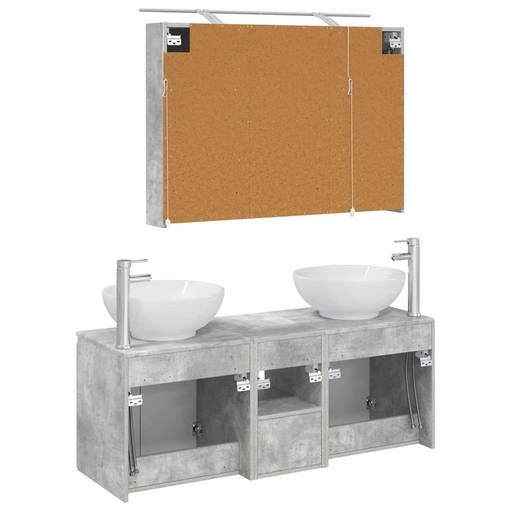 Set di Armadi da Bagno 4 pcs Grigio Cemento 3406498