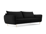 Cosmopolitan Design - Divano "Vienna" 3 posti in velluto nero 