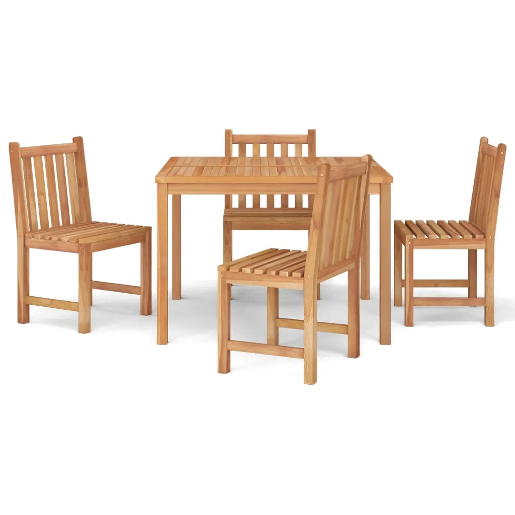 Set da Pranzo per Giardino 5 pz in Legno Massello di Teak 3157145