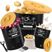 Set di conservazione patate, 3 set di conservazione cipolle + 1 set di pelatura patate + 1 set di pelatura cipolle + 1 contenitore di stoccaggio, pentola cipolle con coperchio, conservazione patate, set di conservazione patate rotonde
