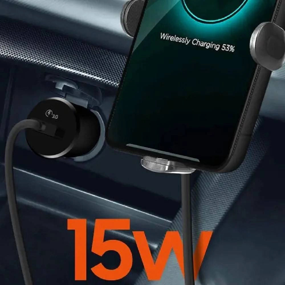 Trade Shop - Set Caricabatteria Wireless Per Auto 15w Smartphone 3 Connettori Magnetici Jjt963 -