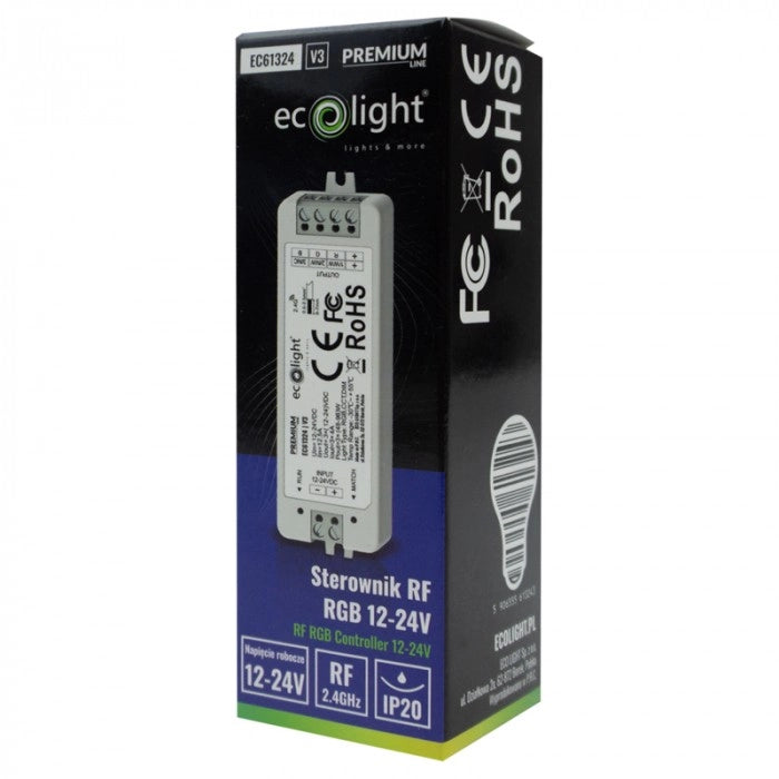 Controller RF RGB V3 per strisce LED 12A 12-24V Ecolight