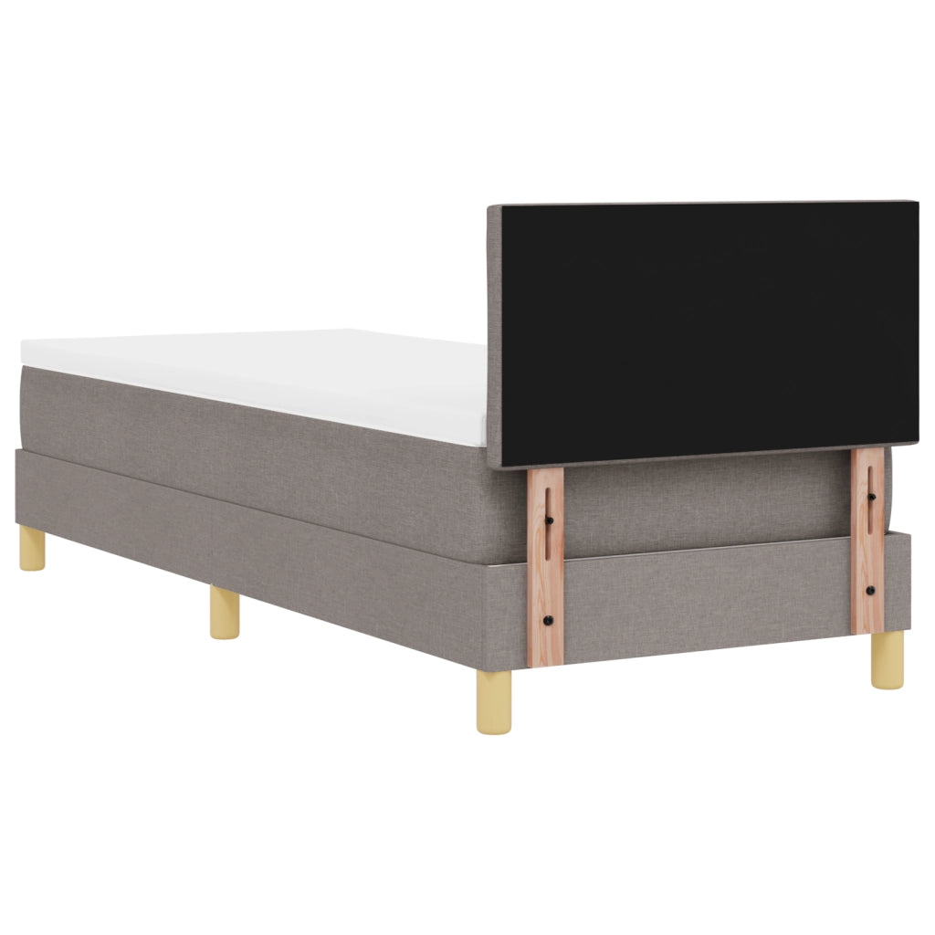 Letto con Box Spring con Materasso Tortora 80x200 cm Tessuto