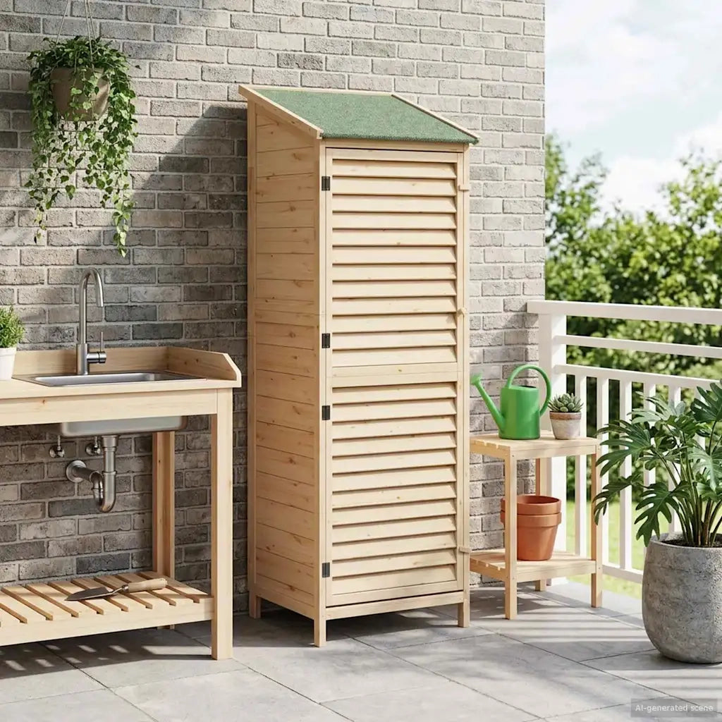 Capanno da Giardino Naturale 59 x 56 x 176 cm CFW8652126