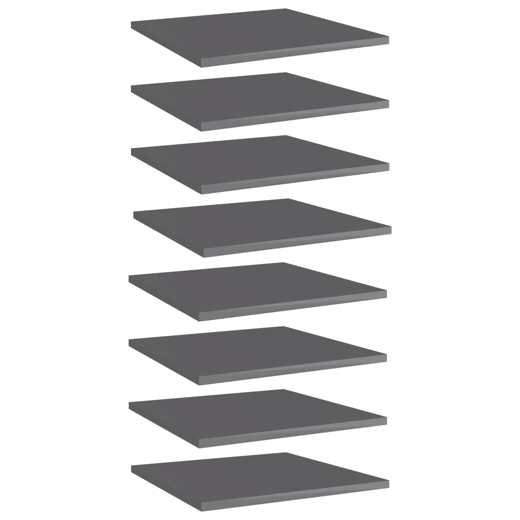 Ripiani per Libreria 8pz Grigio Lucido 40x40x1,5cm Multistrato 805185