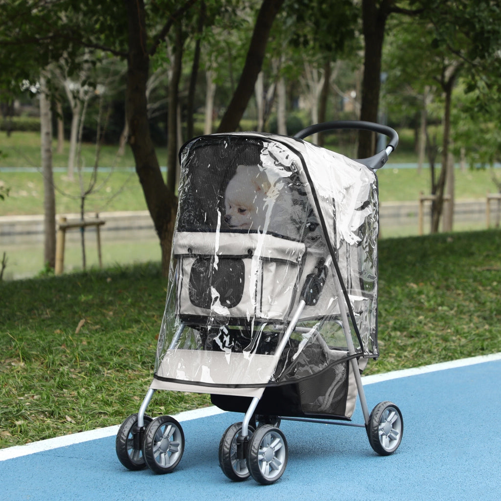 Passeggino per Cani Pieghevole ¨C Zephmum ¨C Grigio con Copertura Antipioggia