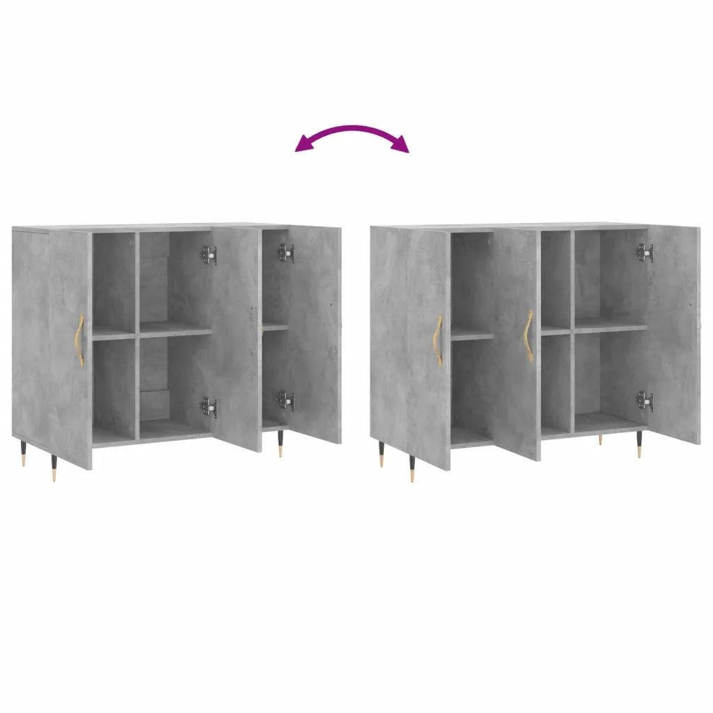 Credenza | Madia | Buffet da pranzo | Armadio da pranzo Grigio Cemento 90x34x80 cm in Legno Multistrato