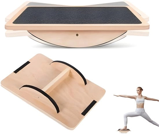 Tavolo di Equilibrio per Adulti - Tavolo di Vibrazione per Fisioterapia, Allenamento Core e Riabilitazione del Piede - Superficie Anti-Slittamento con Carico Massimo 150 kg - Colore Mahonie