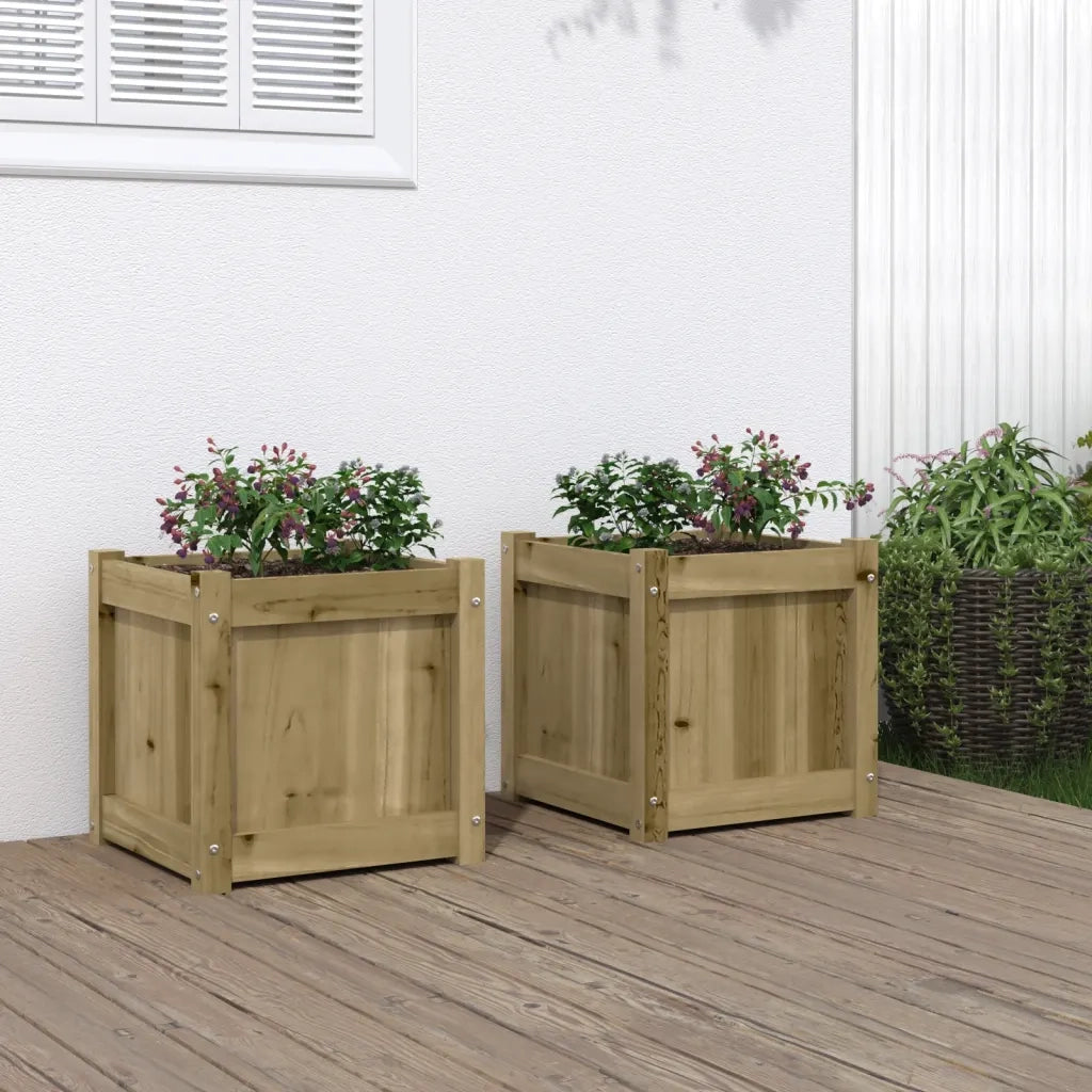 Fioriere da Giardino 2 pz in Legno di Pino Impregnatocod mxl 132652