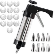 Impastatrice in acciaio inossidabile, set di impastatrici con 13 forme per biscotti e 8 bocchette, per la preparazione casalinga di biscotti.