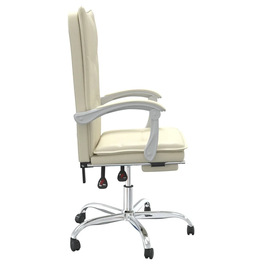 Poltrona da Ufficio Reclinabile Crema in Similpelle cod mxl 27014