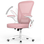 Sedia da ufficio ergonomica HAMLODY - con rotelle - Schienale regolabile con supporto lombare - Altezza regolabile - Rosa