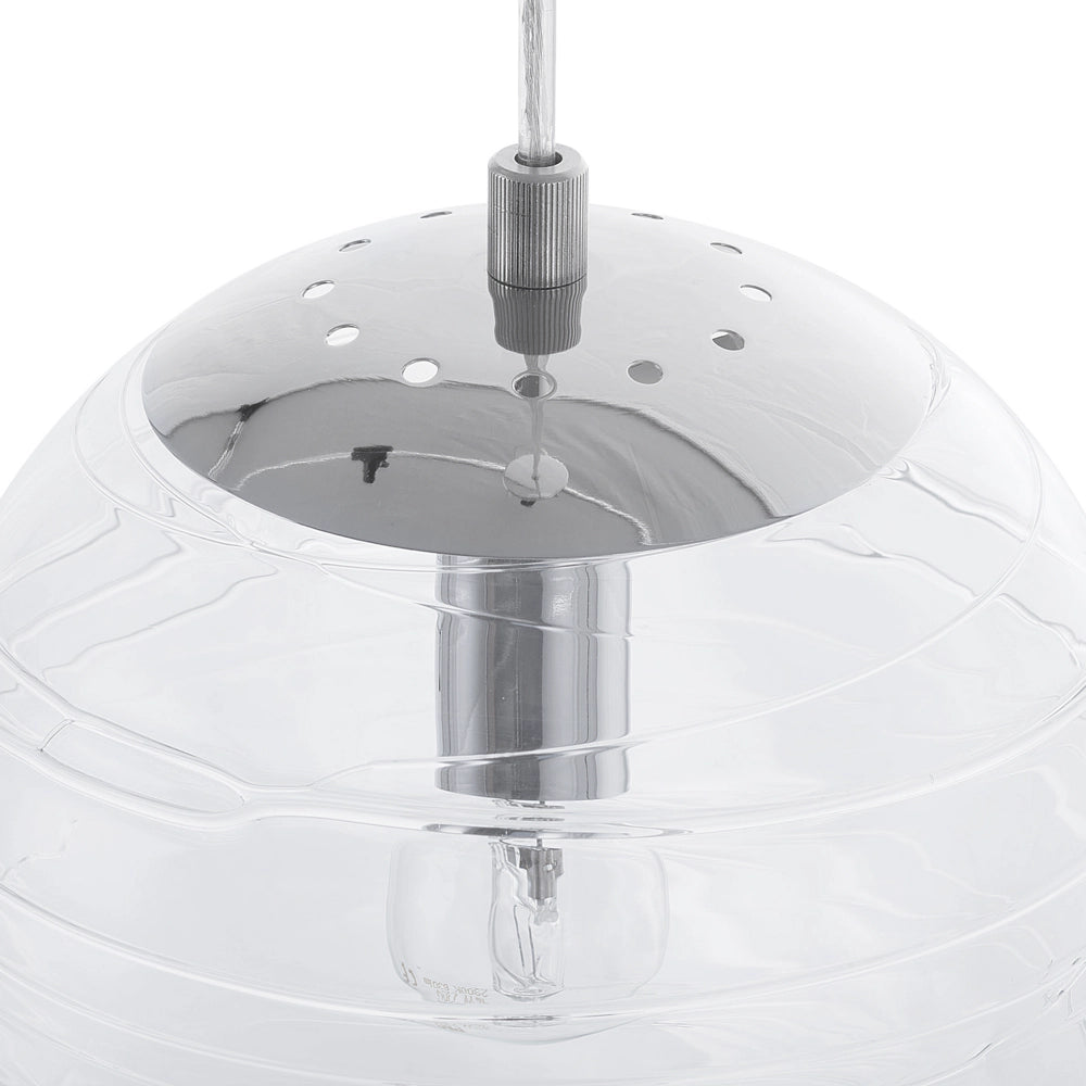 Lampada a Sospensione lampadario a Globo Moderno in Vetro Trasparente