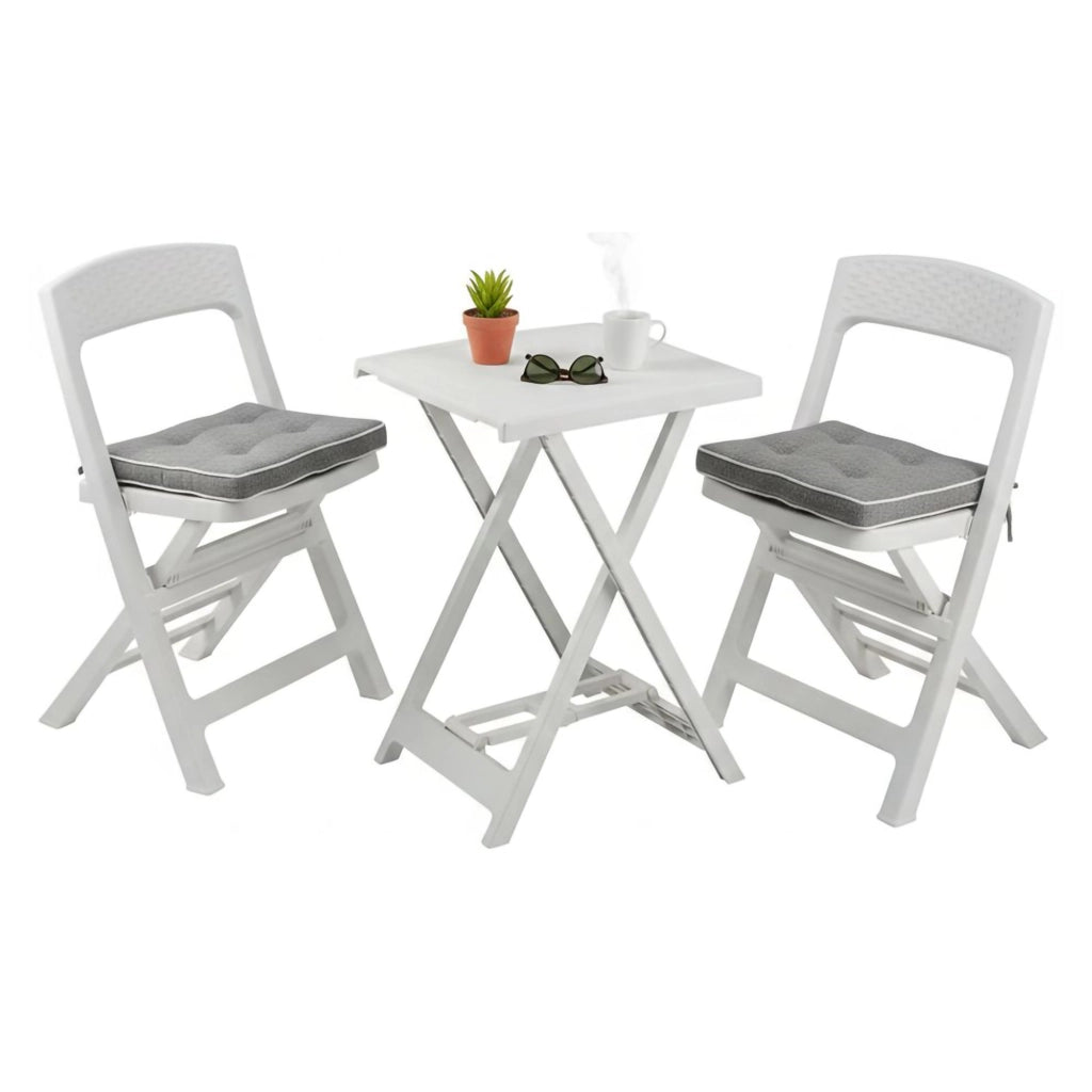Salottino Outdoor Cassville, set Salotto da Esterno 2 Posti Made in Italy, Bianco