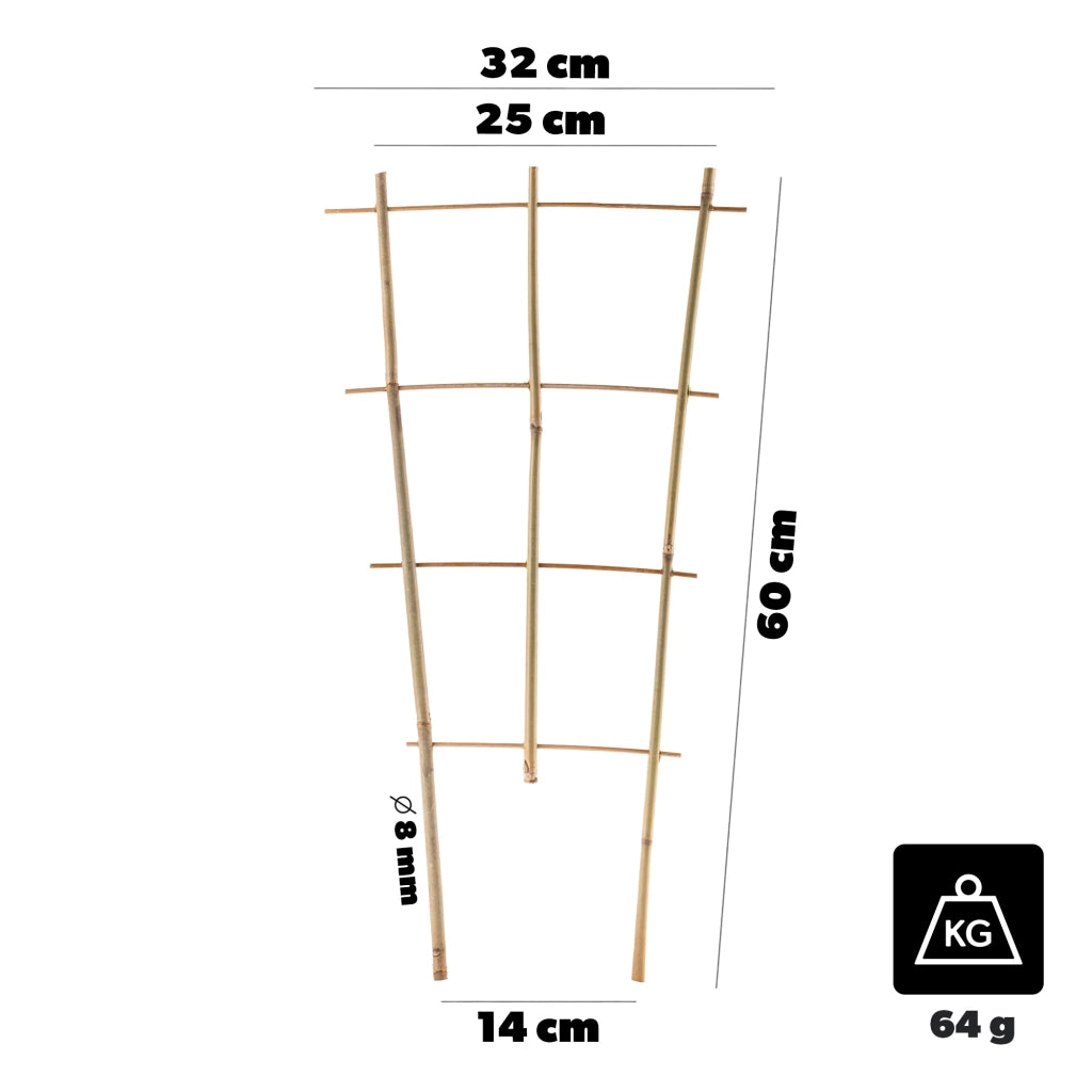 Scala di supporto per piante KADAX in bambù, 60 cm, triplo supporto per fiori