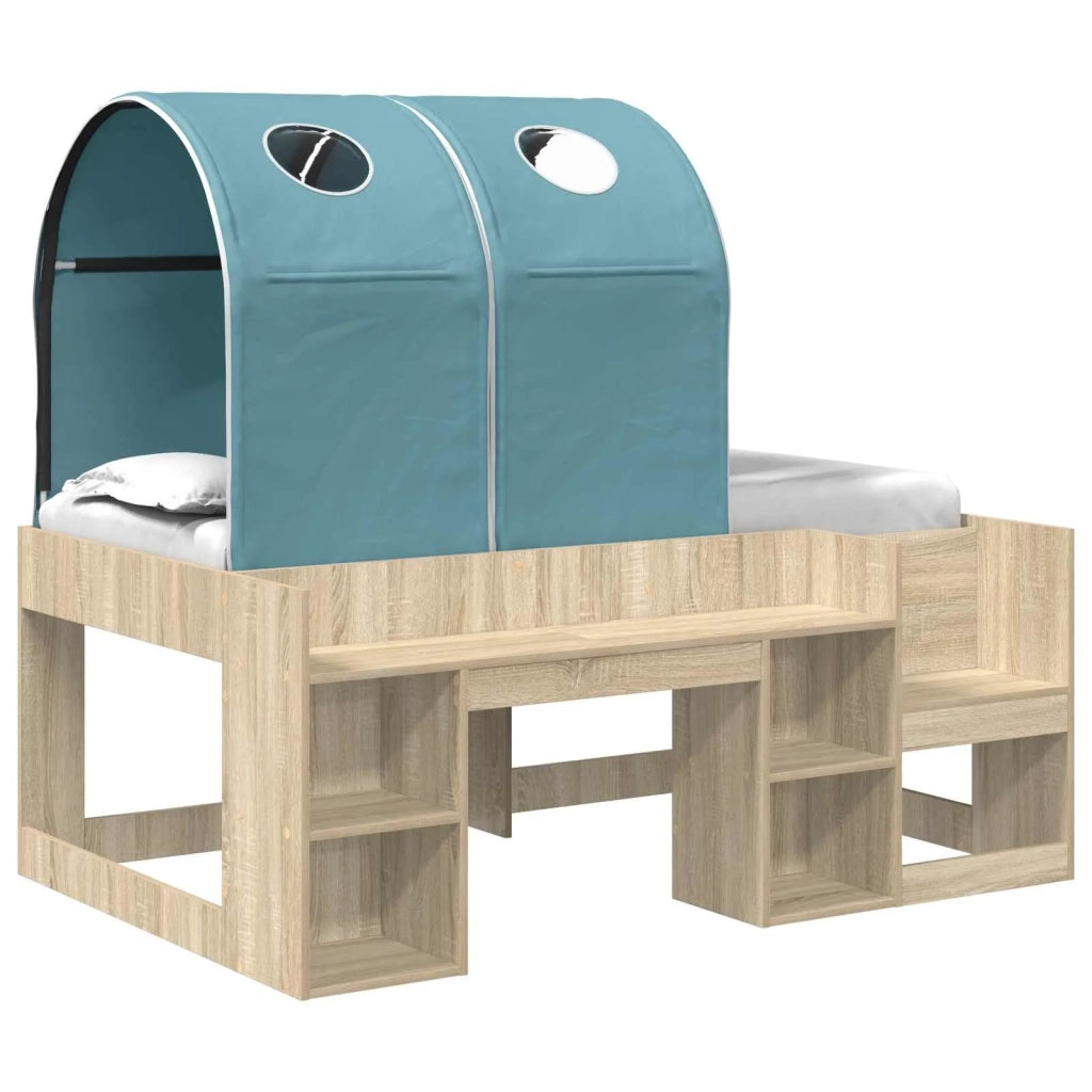 Letto con Tunnel con lo scaffale 3 pz Rovere Sonoma e Azzurro 3423504