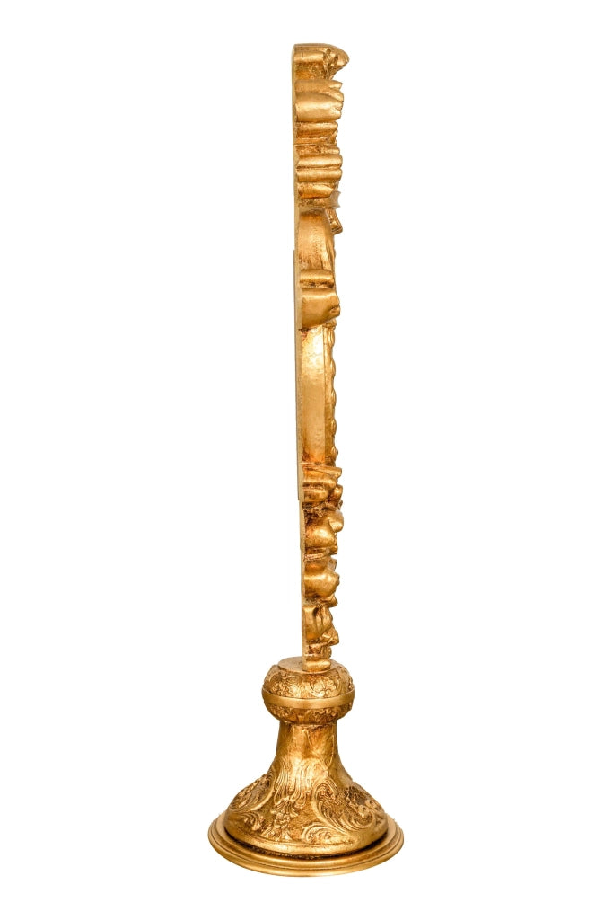 Biscottini SPECCHIERA DA APPOGGIO IN LEGNO FINITURA FOGLIA ORO ANTICATO MADE IN ITALY