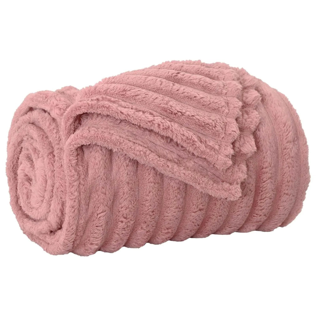 Coperte da Pile 6 pcs Rosa 240 x 220 cm Panno