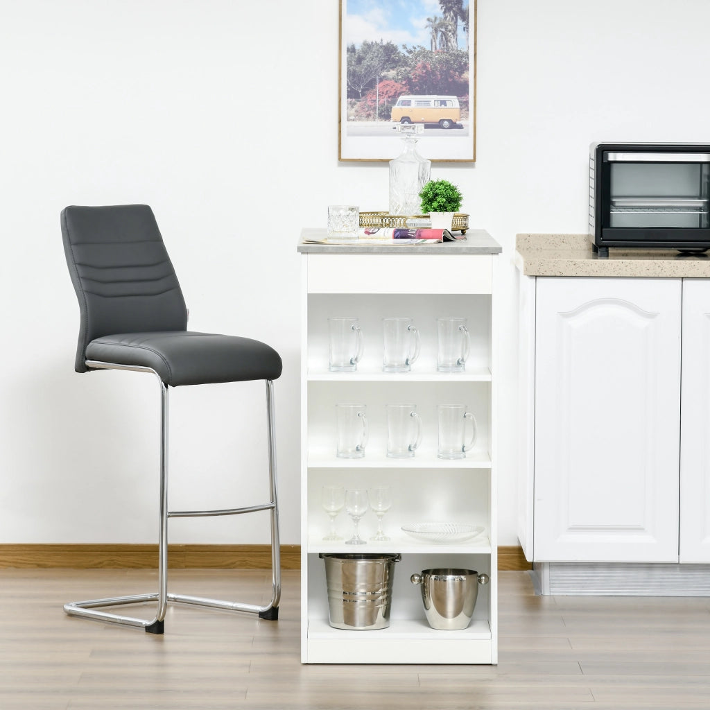 Tavolo da bar con scaffale ¨C Zephmum ¨C Bianco e grigio 115x50x102,7 cm