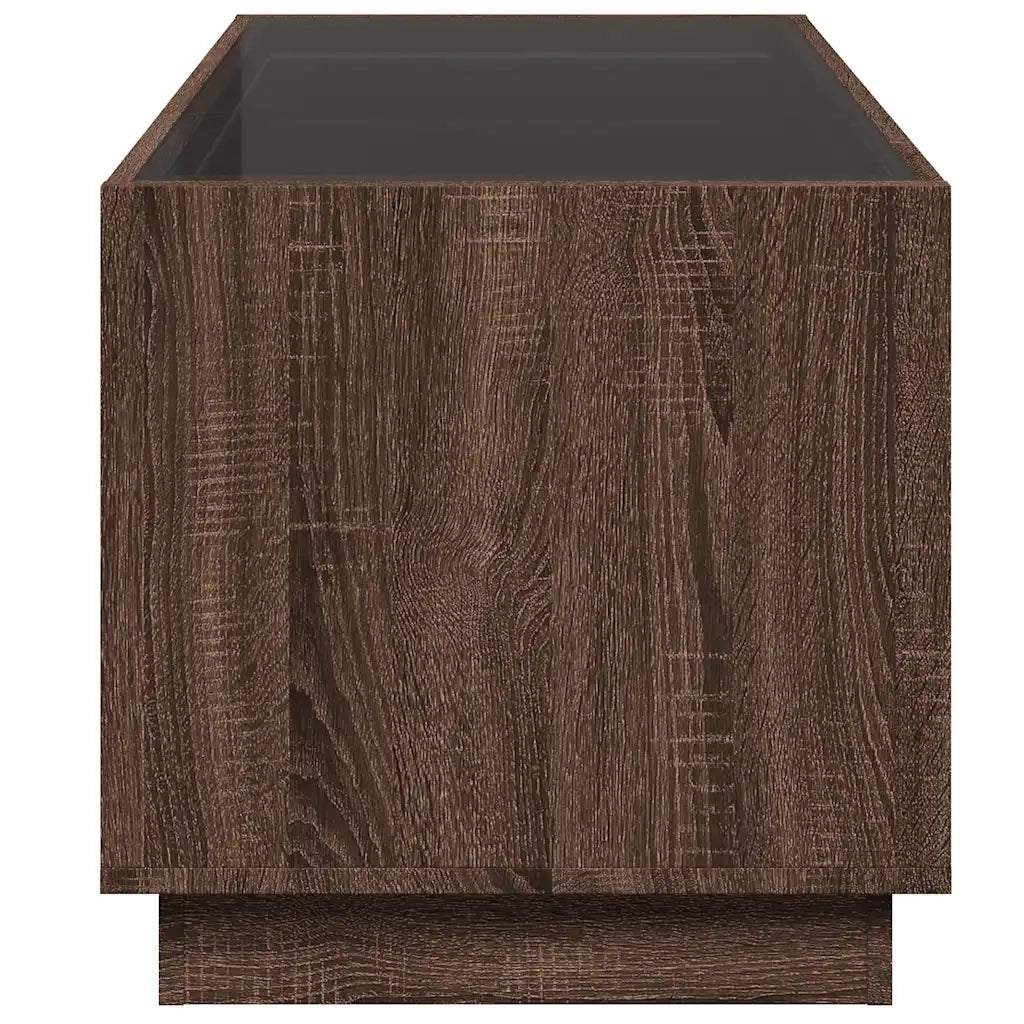 Tavolino da Salotto con LED Infinity Rovere Marrone 70x50x50 cm 847664