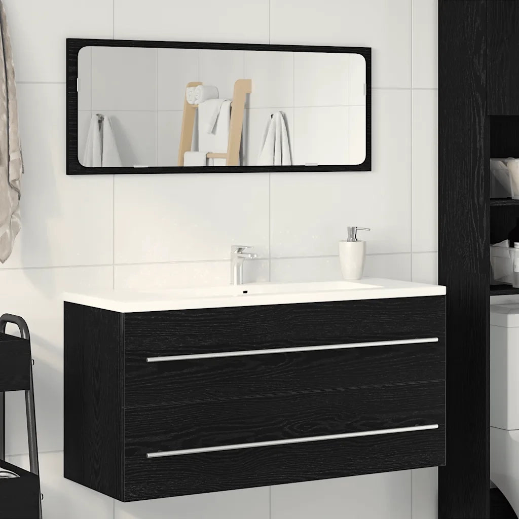 Mobile Lavabo Bagno Nero 100x38,5x48cm Legno Multistrato 862538