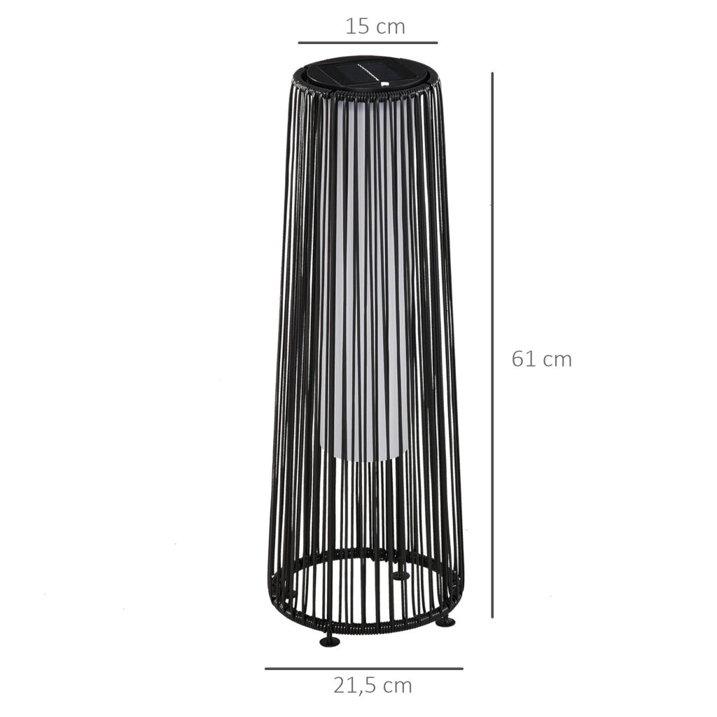Lampada da giardino LED ¨C zephmum ¨C nero, resina, ?21.5x61H cm
