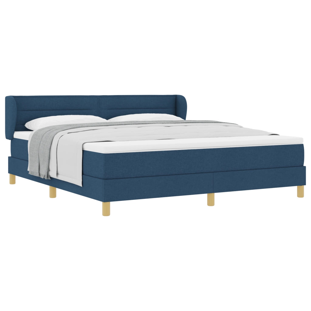 Letto a Contenitore con Materasso in Blu, 180x200 cm in Tessuto