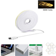 STRISCIA LED FLESSIBILE PER GANCI BINARIO SOFFITTO SCRITTA USB LUCE BIANCO CALDO