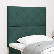 Testiera  Design a Blocchi di Diamante Verde Scuro 90 cm in Velluto