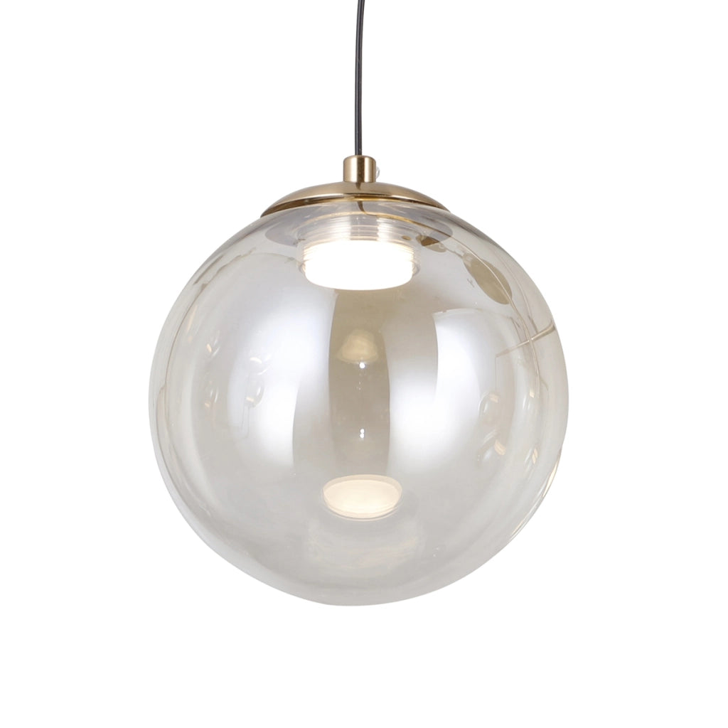 Lampadario Velada Italux oro vetro ambra LED 30W 3000K