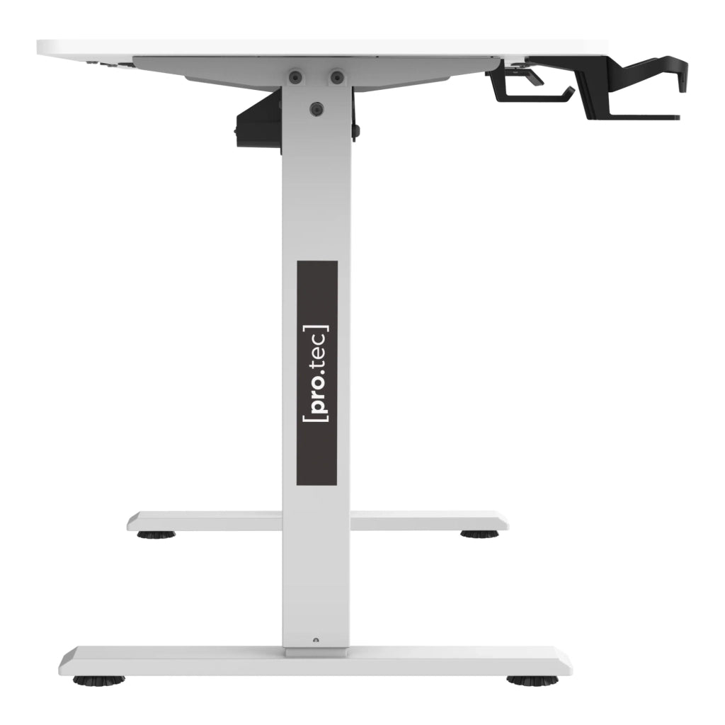 Scrivania/postazione di lavoro regolabile elettricamente in altezza con 4 ruote 120 x 60 cm bianco 03_0009079