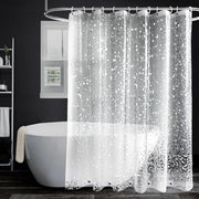 Douchegordino trasparente impermeabile con effetto 3D - 180x180cm - 12 ganci - 120x200cm