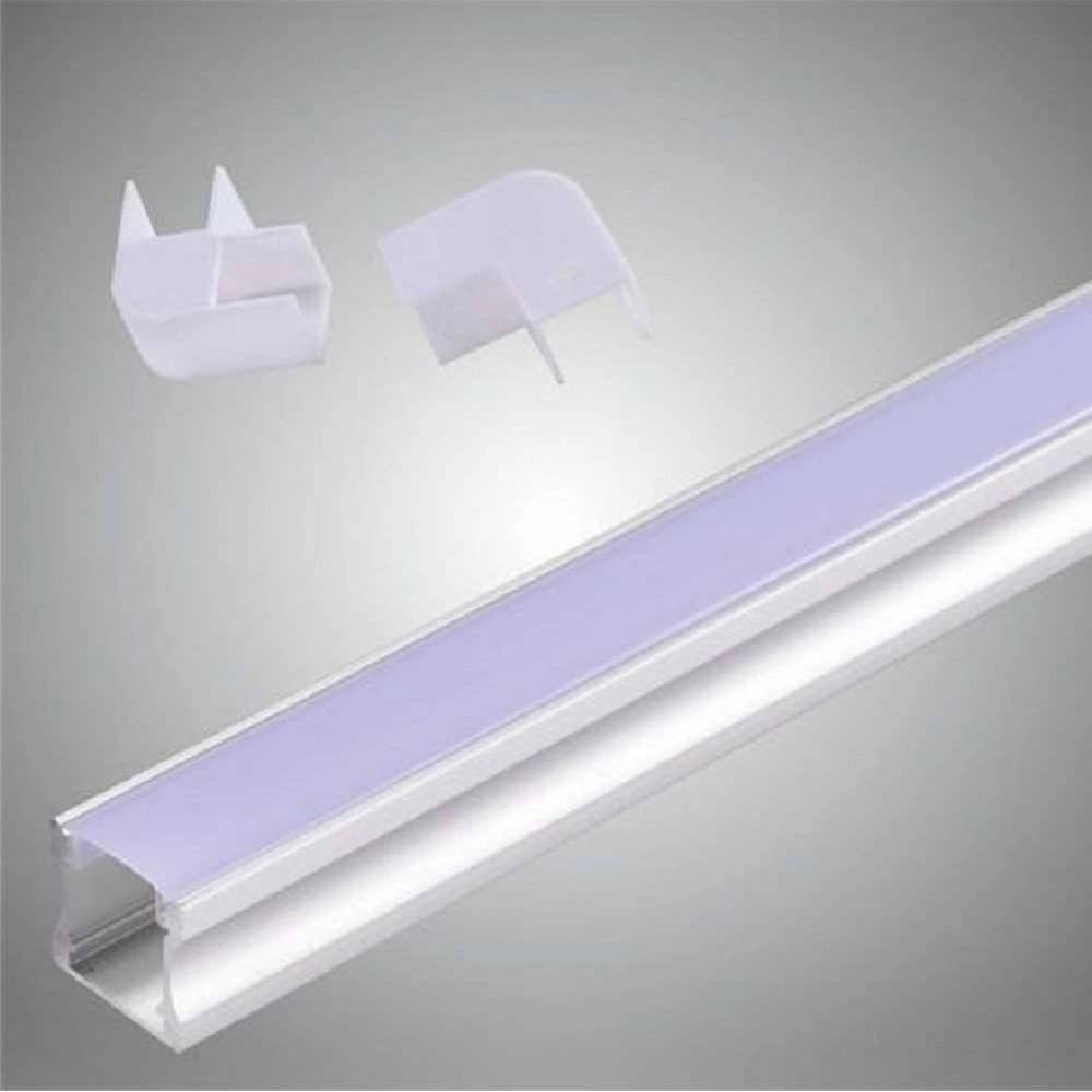 Trade Shop - Profilo In Alluminio 2 Mt Incasso Copertura Opaca Per Strip Led Strisce Al-09 -