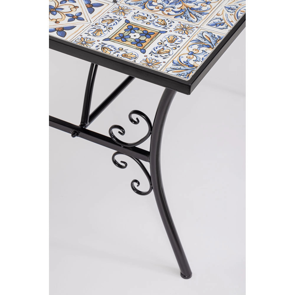 Tavolo da Esterno in Ceramica Rettangolare Arredo Giardino Mykonos