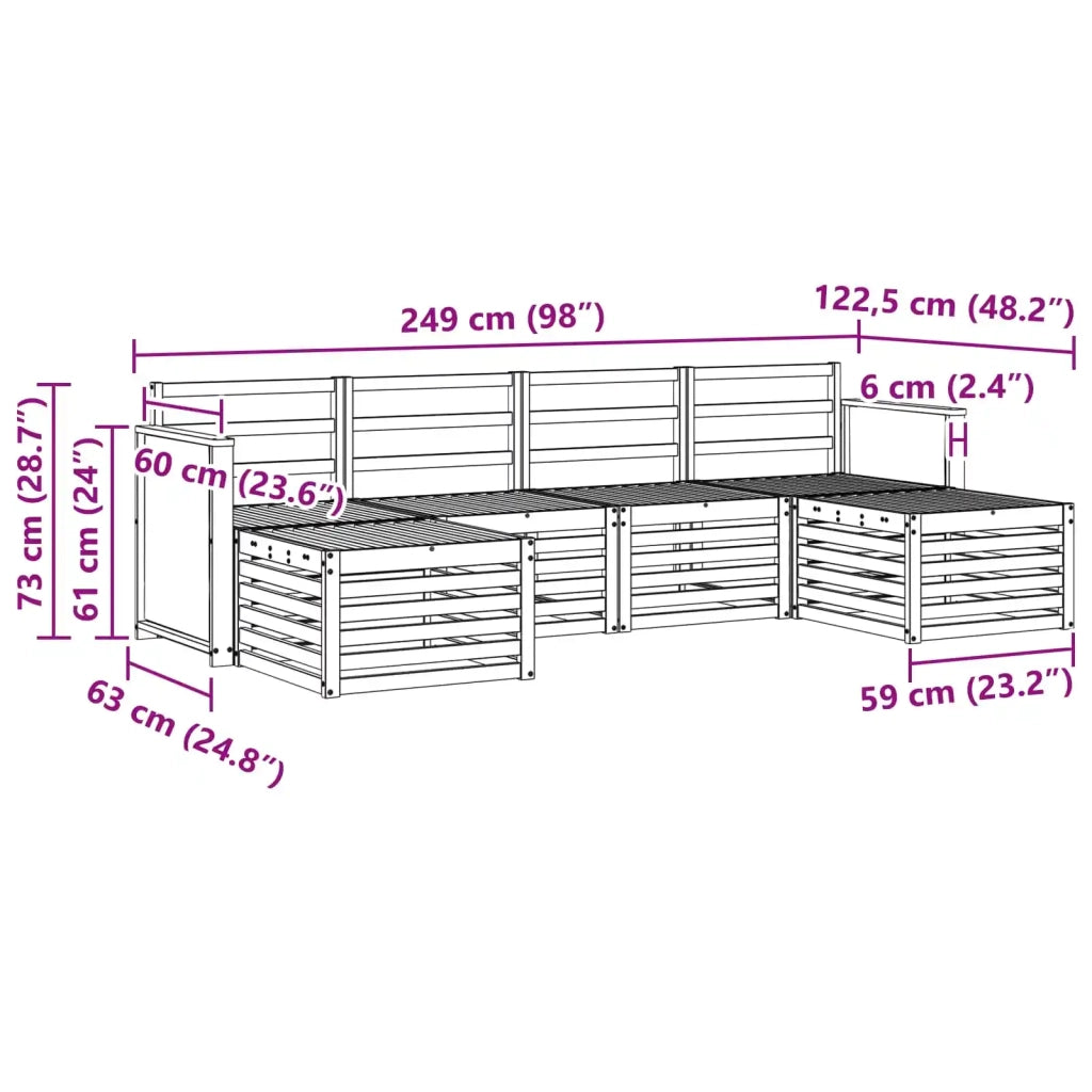 Set di divani da esterno 5 pz 3384685