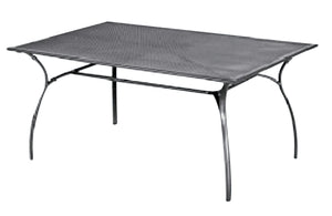 Tavolo Rettangolare da Giardino 160x100 cm in Ferro Vorghini Ameno Antracite