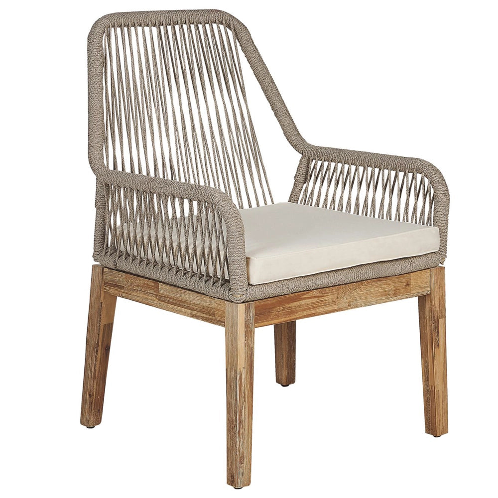 Set da Giardino Tavolo Quadrato in Cemento e 4 Sedie Beige moderno