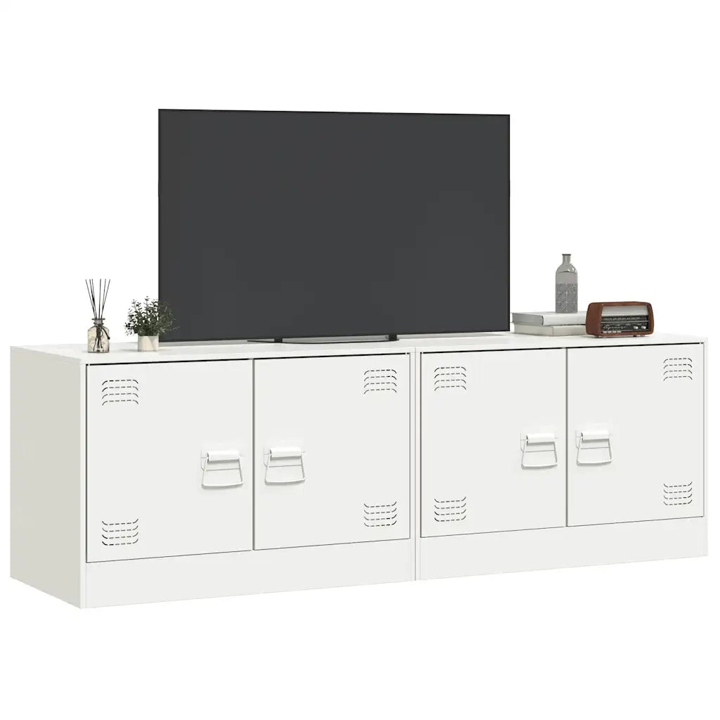 Mobili TV 2 pz Bianchi 67x39x44 cm in Acciaio