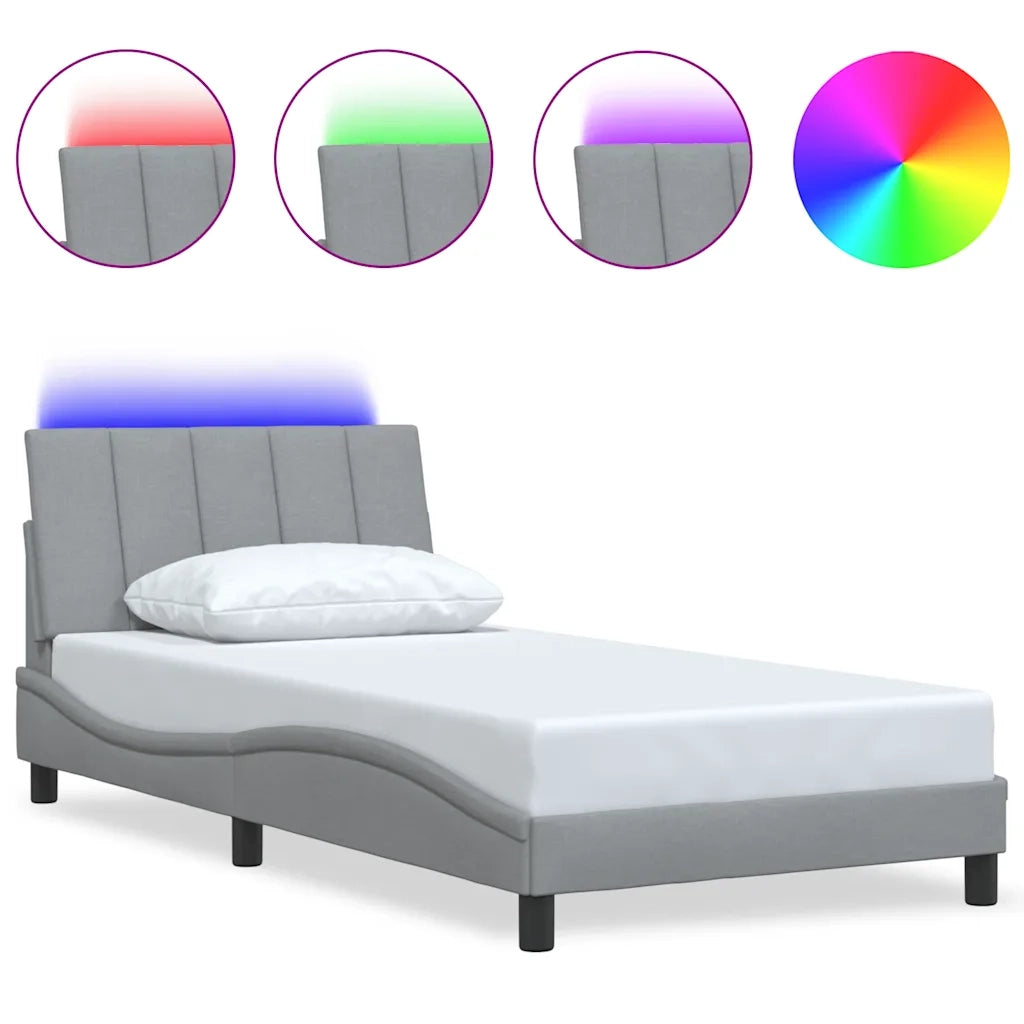 Giroletto senza Materasso Grigio Chiaro 100x200 cm Tessuto