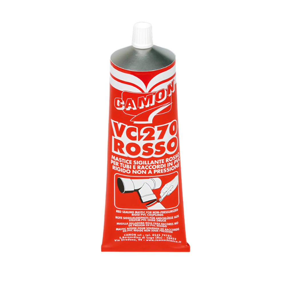 Adesivo sigillante rosso semidenso vc 270 tubi raccordi giunzioni pvc *** formato 250 g, confezione 1