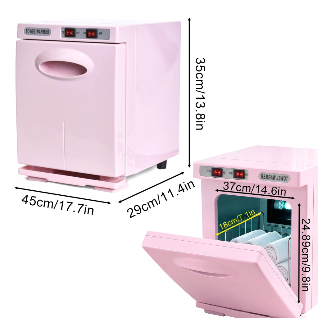 ZMH Scaldasalviette rosa 5L scaldasalviette rotante a 360° asciugasalviette UV per saloni di bellezza e spa