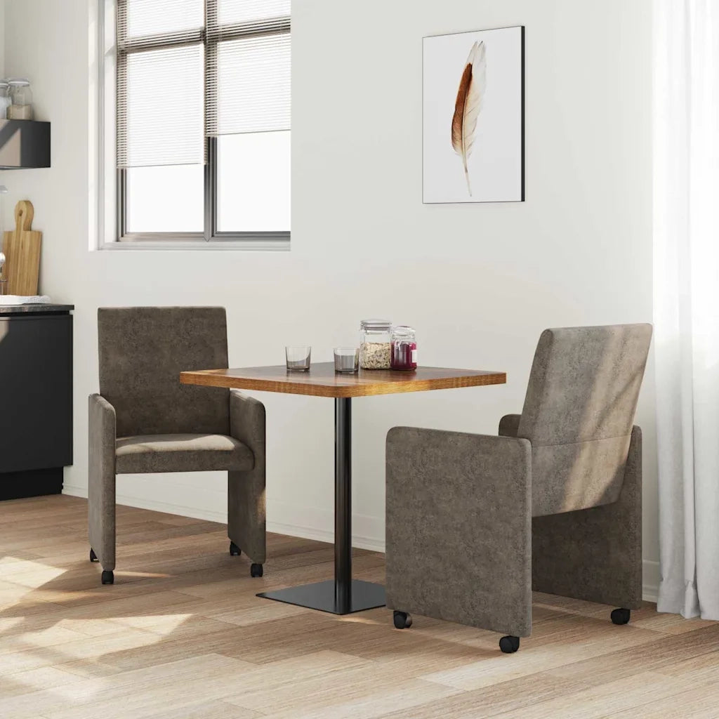 Sedie da Pranzo con Ruote 2 pcs Grigio scuro 57 x 66 x 94 cm 42017827