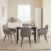 Sedie da pranzo 4 pz Pelle Scamosciata Sintetica Grigio Chiaro 3428230