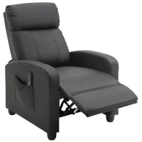 Poltrona Relax Massaggiante con Telecomando e 8 Programmi, Reclinazione e Poggiapiedi, 68x88x98cm, Nero