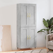 Credenza-Buffet-Armadio da cucina Grigio Cemento 69,5x34x180 cm in Legno Multistrato 604737