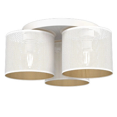 Plafoniera loft rotonda 3xE27 bianca/oro metallo Luminex