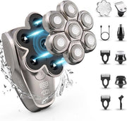 Scheermes Grooming Kit per Uomo - IPX7 - Resistente all'Acqua - Schiara con Spazzola - Adattatore USB Type-C - Finestra di Regolazione della Velocità - Aspetto Argento Grigio.