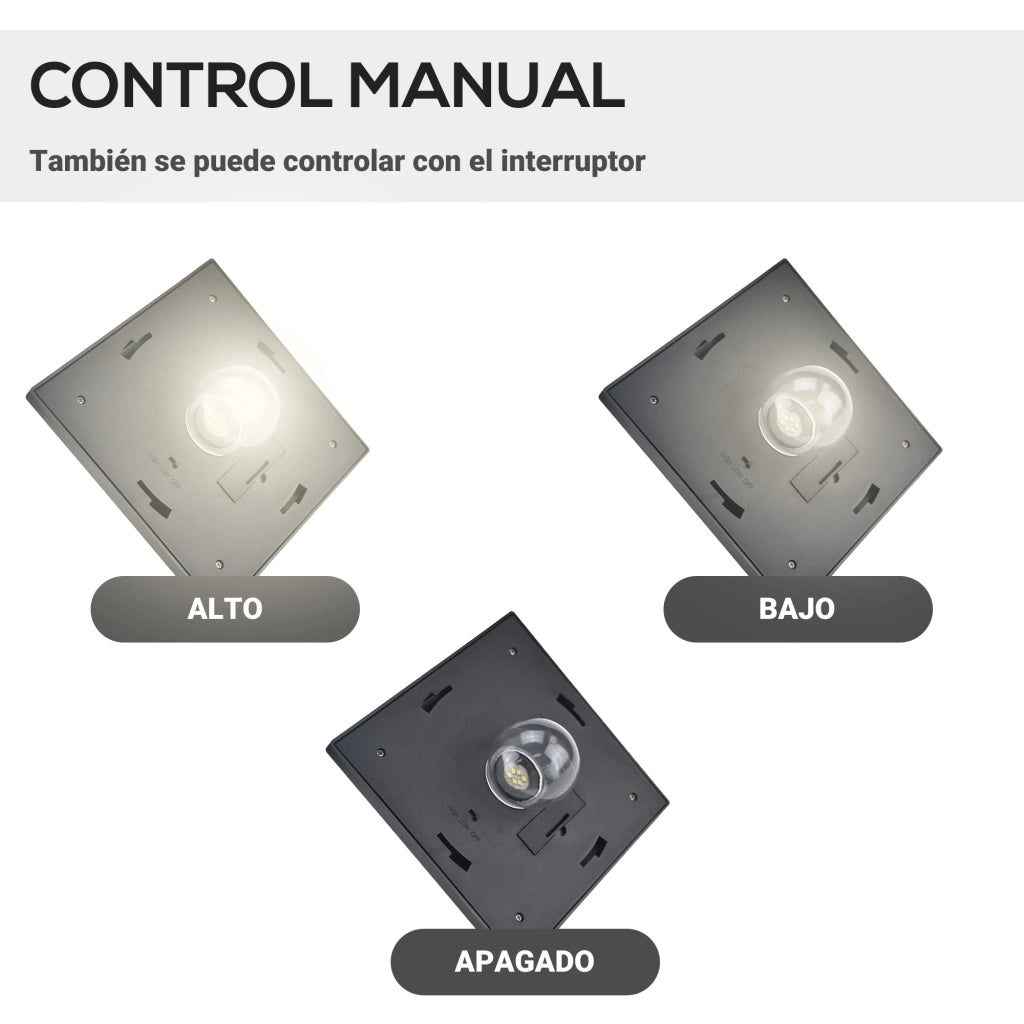 Lampada da Giardino Solare 3 Luci LED IP44 Sensore Notturno ¨C zephmum ¨C 51.5x47x182.5cm Nero