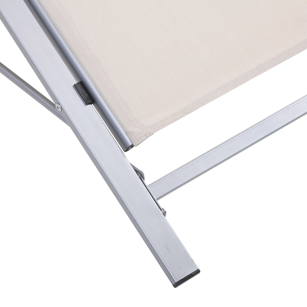 Set 2 Tumbonas con Tavolino Vetro ¨C Zephmum ¨C Beige 88x88x88